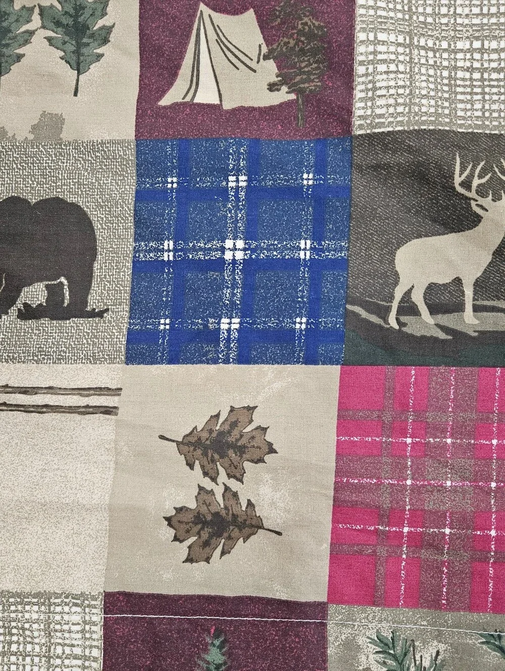 VTG Kimlor Mills Rustic Cabin Lodge Pillow Shams Woods Deer Bear Plaid Trees